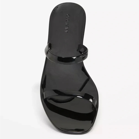 OLD NAVY Shiny‎ Jelly Slide Sandals in Blackjack - Picture 1 of 9